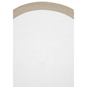 Luke 869 Beyaz Oval Halı Paspas Örgü Hasır Kilim Yolluk Bohem Mutfak Balkon Banyo Halısı 80x150 cm