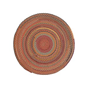 Cool Halı Luke 409 Renkli Yuvarlak Halı Bohem Örgü Hasır Kilim Dekoratif Mutfak Balkon Banyo Halısı
