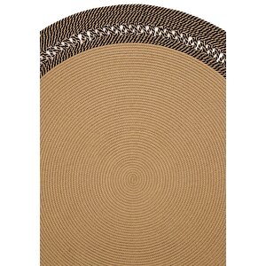 Luke 872 Siyah Yuvarlak Halı Bohem Örgü Hasır Kilim Dekoratif Mutfak Balkon Banyo Halısı 180x180 cm