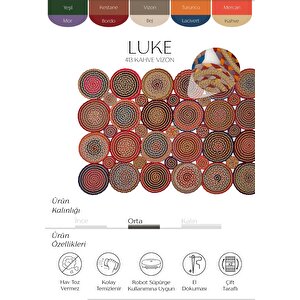 Luke 413 Renkli Halı Paspas Örgü Hasır Kilim Yolluk Bohem Antre Mutfak Balkon Banyo Halısı 120x180 cm