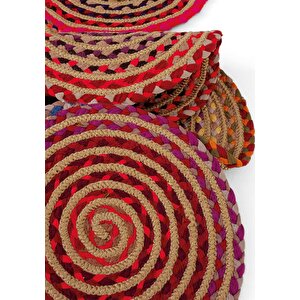 Cool Halı Luke 413 Renkli Halı Paspas Örgü Hasır Kilim Yolluk Bohem Antre Mutfak Balkon Banyo Halısı