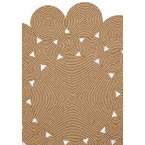 Luke 433 Naturel Yuvarlak Halı Bohem Örgü Hasır Kilim Dekoratif Mutfak Balkon Banyo Halısı 100x1000 cm
