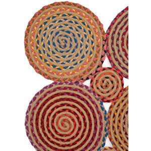 Luke 413 Renkli Halı Paspas Örgü Hasır Kilim Yolluk Bohem Antre Mutfak Balkon Banyo Halısı 150x230 cm