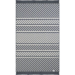 Lovely Krem Mavi Kilim Yıkanabilir Çift Taraflı Akrilik İnce Banyo Balkon Mutfak Kilimi 120x180 cm