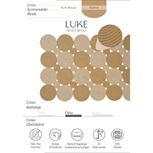 Luke 310 Naturel Halı Paspas Örgü Hasır Kilim Yolluk Bohem Mutfak Balkon Banyo Halısı 90x300 cm