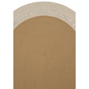 Luke 871 Beyaz Oval Halı Paspas Örgü Hasır Kilim Yolluk Bohem Mutfak Balkon Banyo Halısı 80x300 cm