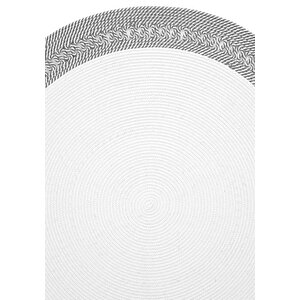 Luke 874 Beyaz Yuvarlak Halı Bohem Örgü Hasır Kilim Dekoratif Mutfak Balkon Banyo Halısı 100x1000 cm
