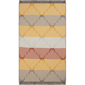 Lovely Renkli Kilim Yıkanabilir Çift Taraflı Akrilik İnce Banyo Balkon Mutfak Kilimi 80x300 cm