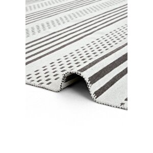Cool Halı Lovely Gri Kilim Makinede Yıkanabilir Çift Taraflı Akrilik İnce Banyo Balkon Mutfak Kilimi