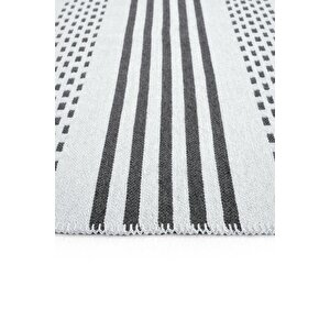 Cool Halı Lovely Gri Kilim Makinede Yıkanabilir Çift Taraflı Akrilik İnce Banyo Balkon Mutfak Kilimi