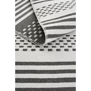 Cool Halı Lovely Gri Kilim Makinede Yıkanabilir Çift Taraflı Akrilik İnce Banyo Balkon Mutfak Kilimi