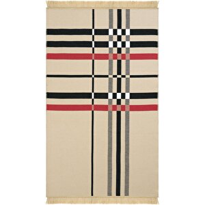 Lovely Bej Kilim Makinede Yıkanabilir Çift Taraflı Akrilik İnce Banyo Balkon Mutfak Kilimi 80x300 cm