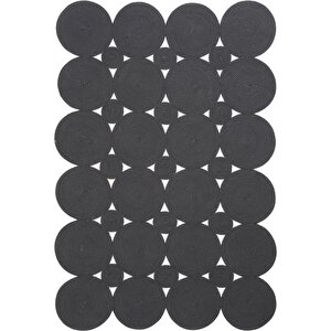 Luke 514 Antrasit Halı Paspas Örgü Hasır Kilim Yolluk Bohem Mutfak Balkon Banyo Halısı 90x300 cm