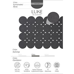 Luke 514 Antrasit Halı Paspas Örgü Hasır Kilim Yolluk Bohem Mutfak Balkon Banyo Halısı 90x150 cm