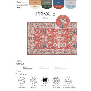 Private Kırmızı Eskitme Halı Otantik Etnik Desenli Şönil Yolluk Yıkanabilir Koridor Halısı 75x300 cm