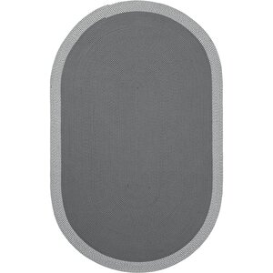 Luke 868 Gri Oval Halı Paspas Örgü Hasır Kilim Yolluk Bohem Mutfak Balkon Banyo Halısı 120x180 cm
