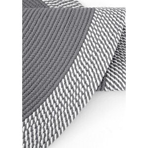 Cool Halı Luke 868 Gri Oval Halı Paspas Örgü Hasır Kilim Yolluk Bohem Mutfak Balkon Banyo Halısı