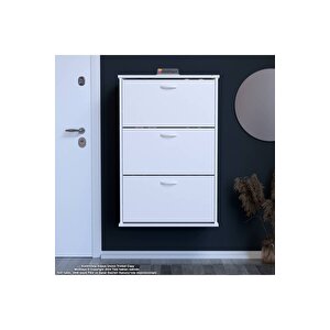 Varbi Asma Antre 52 X 107 X 25, 5 Cm’ Lik 3 Düşer Kapak 6 Göz Raf Bölmeli Ayakkabılık