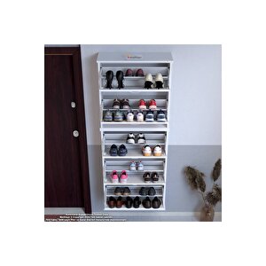 Varbi Umay' 2 Li Asma Kapı Önü 52x181x25, 5 Cm’ Lik 5 Düşer Kapak 10 Göz Bölme Ayakkabılık