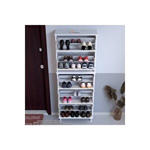 Varbi Umay' 2 Li Kapı Önü 52 X193x 25, 5 Cm’ Lik 5 Düşer Kapak 10 Göz Raflı Ayakkabılık