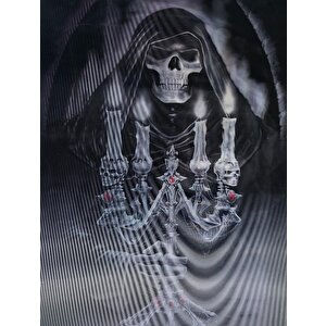 5d Elmas Boyama 3 Farklı Resim Değişenli Halloween İskelet Tablosu 30x40 Cm Tdrtr