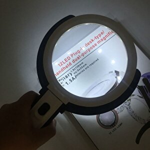 2x5x120mm   10 Ledli  Masaüstü Büyüteç