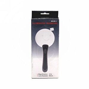 2 Led Işıklı 2.5x-90mm Okuma Büyüteç