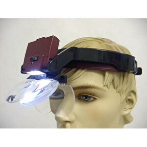 Lens Takmalı 4 Lens Led Lambalı Şapka Tip Büyüteç Tdrtr