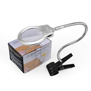 2.5x90 Mm 5x24 Mm Büyüteç Mandallı Metal Hortumlu Masa Üstü Büyüteç Tdrtr