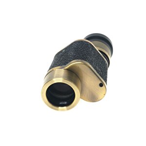 6x24 Baigish Askeri Tarzi Pirinç Ve Deri Kaplamalı Deri Çantalı Monocular Dürbün Sarı