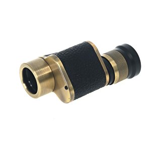 6x24 Baigish Askeri Tarzi Pirinç Ve Deri Kaplamalı Deri Çantalı Monocular Dürbün Sarı