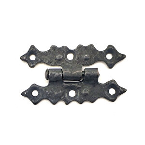 Antika Tarz Dekoratif Pirinç Yıldız Menteşe - 63x36 Mm, Oksit