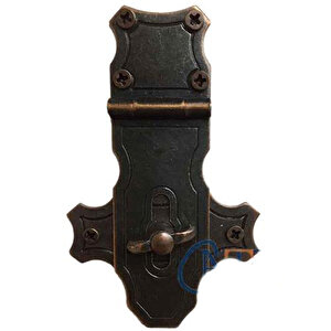 Dekoratif Anahtarlı Sandık Askısı - 40x65mm, Oksit, 100 Adet Tdrtr