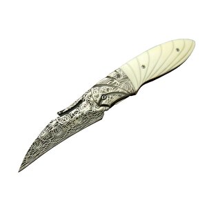 Buck Knives Dms Bk-3208 Carves Damascus Kamp Çakı 23 Cm - Kılıflı, Kutulu