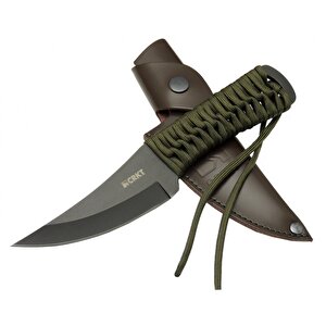 Crkt Scrub Fixed 2712 Bk Siyah Kamp / Outdoor Bıçak 22,5cm - İpli Sap, Deri Kılıflı