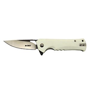 Crkt Muskie 202 Awy Beyaz Kamp / Outdoor Çakı 18cm - Yarı Otomatik, Kemerlikli, Kutulu