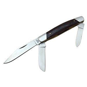 K-15 Falkon Üç Ağızlı / Üçlü Çakı 18 Cm - Ahşap Saplı, Manuel