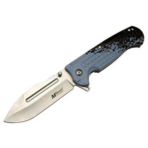 4281 Mavi Kamp Çakı 21cm - Yarı Otomatik, Kemerlikli, Oluklu