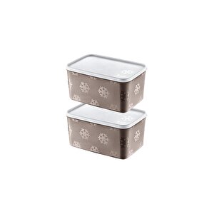 2'li Set No Frost Saklama Kabı Terra 2600 Ml