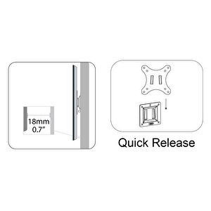 Digitus Ekran Taşıyabilen Sabit Askı Aparatı, Maksimum 81 Cm, 32 Inç Ekran, Maksimum Yük Kapasitesi 18kg, Vesa 100 X 100mm, Duvara