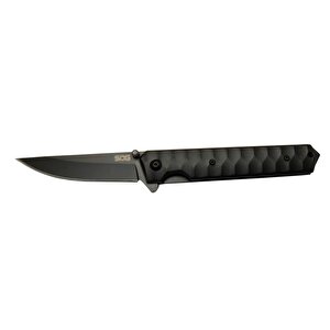 Sog Kendo 4010 Bk Siyah Kamp Çakı 21cm - Yarı Otomatik, Metal Sap, Kılıflı, Kemerlikli