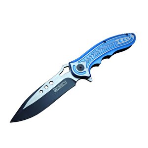 Lanmark T60b Kamp Çakı 20 Cm - Mavi Sap, Otomatik, Kemerlikli