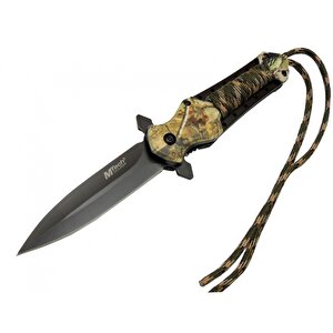 4269 Çok Renkli Kamp Çakı 21cm - Yarı Otomatik, İpli, Kemerlikli
