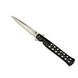 Wenom Çakı Metal Siyah 22,5 Cm Yarı Otomatik , Kemerlikli