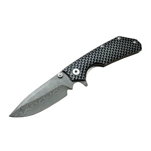 Damascus Dms 2 16 Gri Kamp Çakı 21cm- Yarı Otomatik, Kemerlikli, Metal Sap