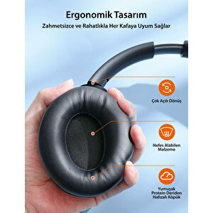 40 Mm Sürücülü Kafaüstü Bluetooth Kulaklık 20 Saat Müzik Bt 5.3 Siyah Tdrtr