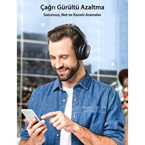 40 Mm Sürücülü Kafaüstü Bluetooth Kulaklık 20 Saat Müzik Bt 5.3 Siyah Tdrtr