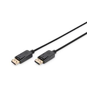 Displayport (dp) Bağlantı Kablosu, Dp Erkek - Dp Erkek, 3 Metre, Kilit Mekanizmalı, Dp, 1.2 Uyumlu, Ul, Siyah Renk Tdrtr