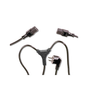 Y Güç Kaynağı Kablosu, Schuko Erkek - 2x C13 Dişi, 1.7 Metre (mains Splitter Cable, Schuko Plug - 2x C13 Jack, 1.7 Metre, H05vv-f3