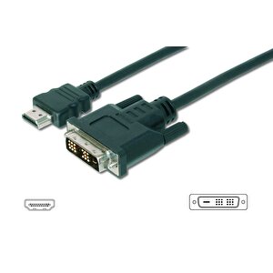 Hdmi  Dvi-d Adaptörü, Hdmi Tip A Erkek - Dvi-d (18+1) Erkek, Awg 28, 5 Metre, Hdmi 1.3, Ul, Siyah Renk Tdrtr